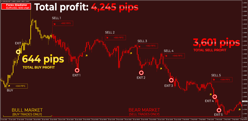 Have you ever seen the software win over and over and over and over again like this. it goes straight for the kill! 4,245 pips on EUR:USD, M30 timeframe - and all of this can be your reality!